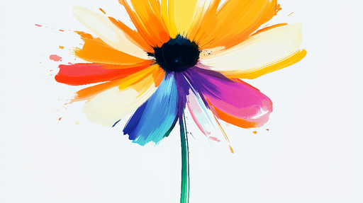 Papier peint fleur colorée Fleur abstraite avec des couleurs vives et dynamiques