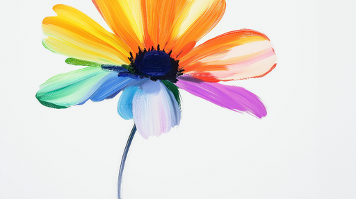 Papier peint fleur colorée Fleurs vibrantes en peinture acrylique