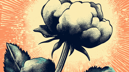 Papier peint fleur de coton Design rétro et artistique