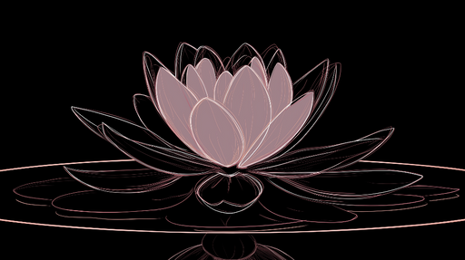 Papier peint fleur de lotus Élégante illustration de lotus aux contours délicats