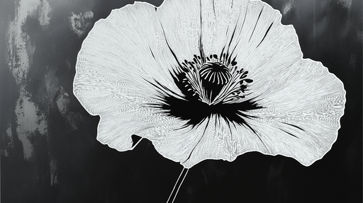 Papier peint fleur Illustration monochrome d'une grande fleur élégante