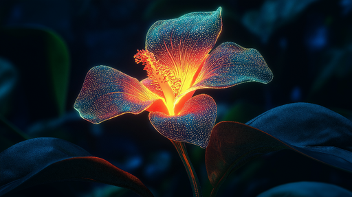 Papier peint fleur luminescente Fleur brillante aux couleurs vives et éclatantes