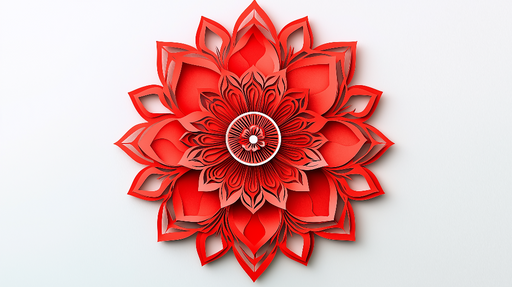 Papier peint fleur rouge Motif de fleur en papier découpé offrant une touche d'élégance