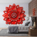 Papier peint fleur rouge avec motif de fleur en papier découpé pour une touche d'élégance dans une chambre moderne.