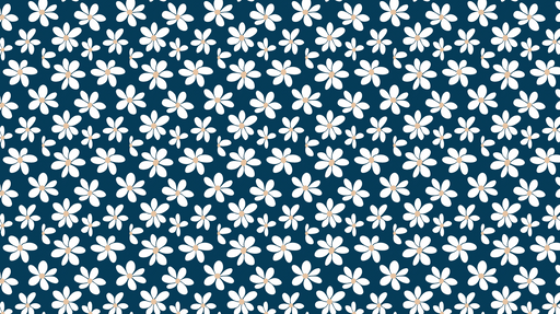 Papier peint fleuri Charmantes fleurs blanches sur fond bleu nuit