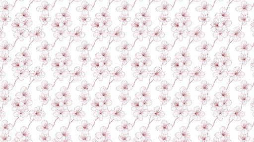 Papier peint fleuri Élégant motif de fleurs épanouies en rouge pâle sur fond blanc