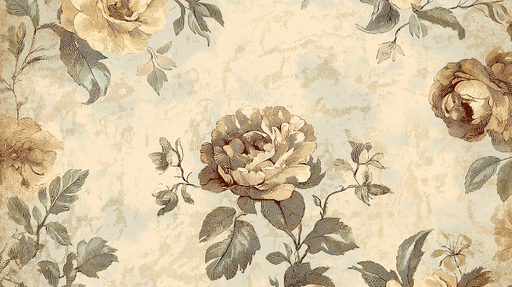 Papier peint fleuri Élégant motif de roses aux tons doux
