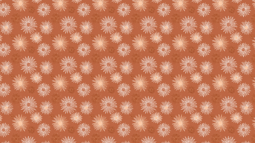 Papier peint fleuri Fleurs sur fond terre cuite