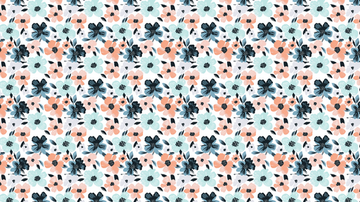 Papier peint fleuri Motif coloré de fleurs délicates sur fond blanc