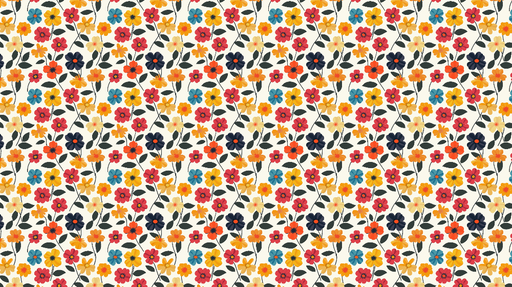 Papier peint fleuri Motif coloré de fleurs délicates sur fond clair