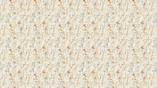 Papier peint fleuri Motif de fleurs orange et beige sur fond clair