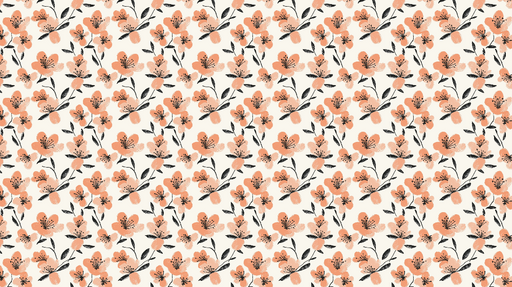 Papier peint fleuri Motif de fleurs roses et feuillage noir