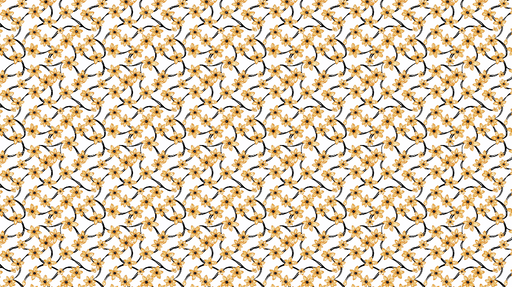 Papier peint fleuri Motif élégant de fleurs jaunes sur fond blanc