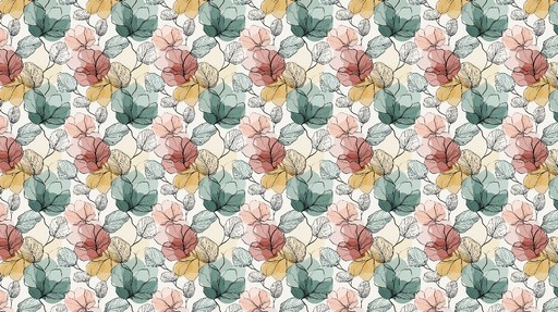 Papier peint fleuri Motif floral délicat avec des teintes pastel et des feuilles