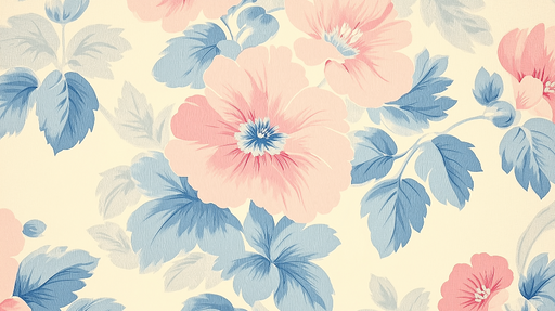 Papier peint fleuri Motif pastel et romantique