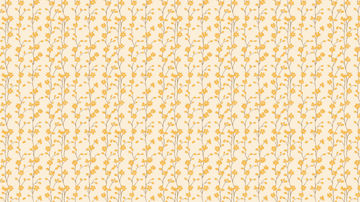 Papier peint fleuri Motif répétitif de petites fleurs jaunes sur fond beige