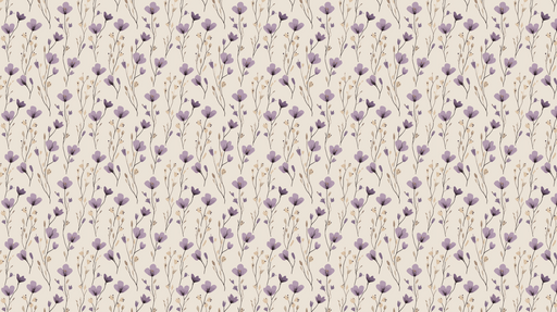 Papier peint fleuri Motifs de fleurs violettes délicates sur fond clair