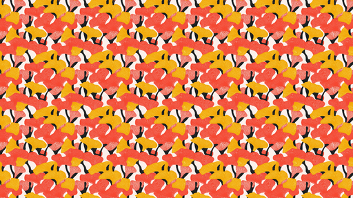 Papier peint fleuri Motifs éclatants de fleurs rouge, jaune et noir