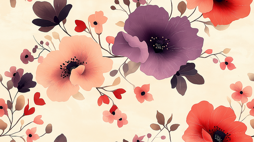 Papier peint fleuri Motifs floraux délicats sur fond clair