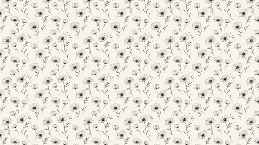 Papier peint fleuri noir et blanc Motif de fleurs sur fond crème