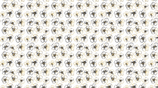 Papier peint fleuri noir et or Motifs floraux élégants sur fond blanc