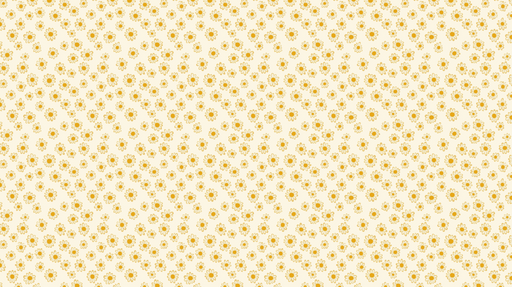 Papier peint fleuri Petit motif de fleurs jaunes sur fond crème