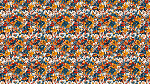 Papier peint fleuri tropical Un mélange de fleurs colorées sur un fond bleu