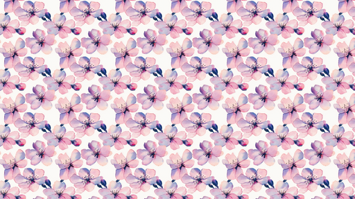 Papier peint fleurs aquarelle Motifs de fleurs roses et lilas délicates