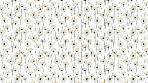 Papier peint fleurs blanches Motif de fleurs blanches avec des détails noirs