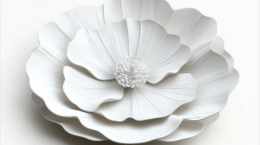 Papier peint fleurs blanches Motif de fleurs élégantes en relief