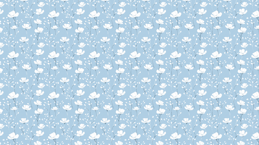 Papier peint fleurs blanches sur fond bleu Motif floral délicat avec des nuances apaisantes
