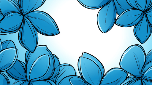 Papier peint fleurs bleues Fleurs stylisées sur fond clair