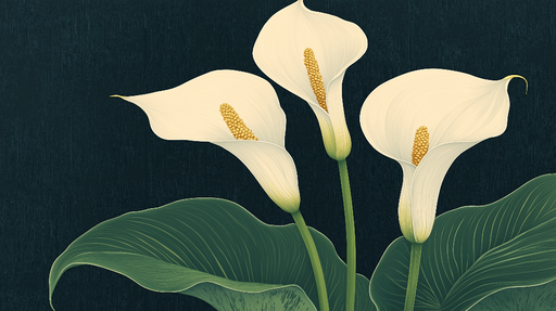 Papier peint fleurs Callas élégantes sur fond sombre