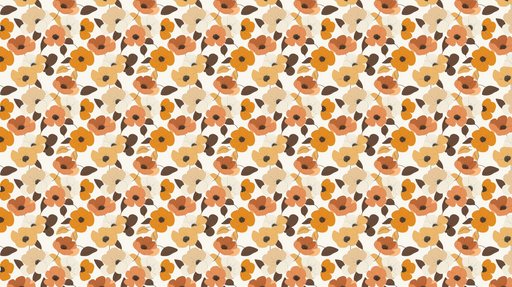 Papier peint fleurs colorées Motif floral avec des coquelicots dans des teintes chaudes