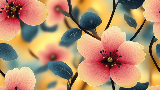 Papier peint fleurs colorées Motif floral élégant et vibrantd