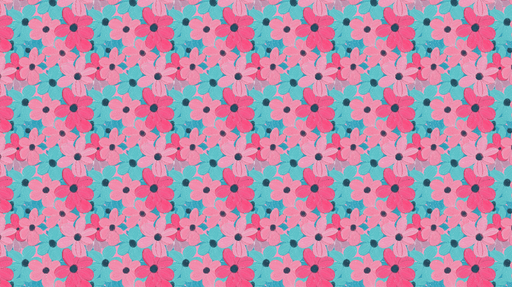 Papier peint fleurs colorées Motifs floraux éclatants sur fond turquoise