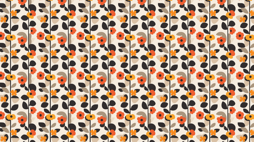 Papier peint fleurs colorées Motifs floraux sur fond clair