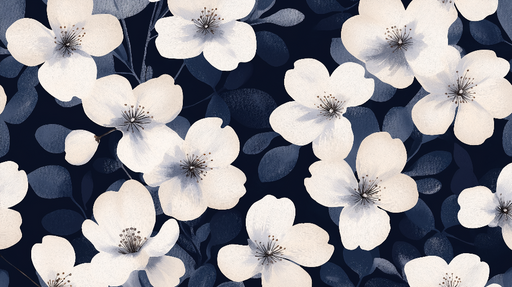 Papier peint fleurs de cerisier Blanc immacule