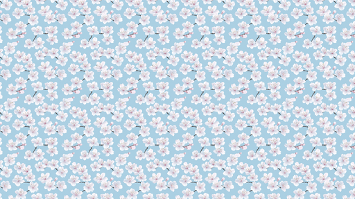 Papier peint fleurs de cerisier Motif éblouissant de fleurs roses sur fond bleu