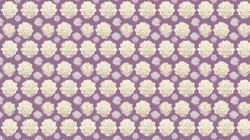 Papier peint fleurs de lotus Motif de lotus crème et mauve sur fond uni