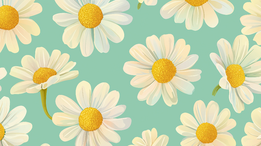 Papier peint fleurs de marguerite Fond pastel bleu