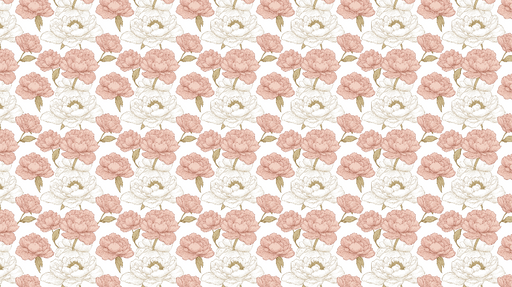 Papier peint fleurs de pivoine Élégantes pivoines roses et blanches sur fond clair