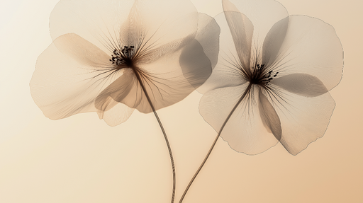 Papier peint fleurs délicates Fleurs transparentes sur fond doux