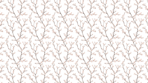 Papier peint fleurs délicates Motif de branches fleuries avec un fond blanc