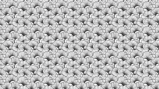 Papier peint fleurs délicates Motif détaillé de fleurs stylisées en noir et blanc
