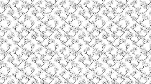 Papier peint fleurs délicates Motif floral en noir et blanc sur fond blanc