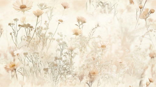 Papier peint fleurs délicates Motif floral subtil dans des teintes douces