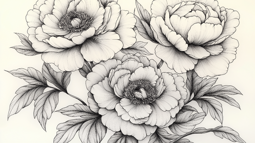 Papier peint fleurs Design en noir et blanc