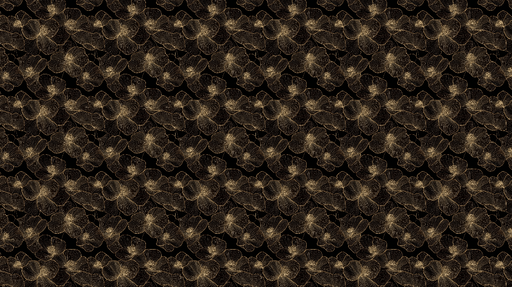 Papier peint fleurs dorées Élégant motif floral sur fond noir