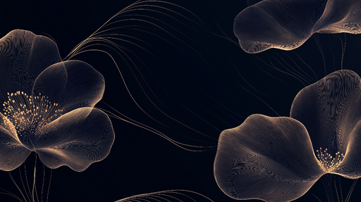 Papier peint élégant avec fleurs délicates sur fond sombre pour décoration murale sophistiquée.